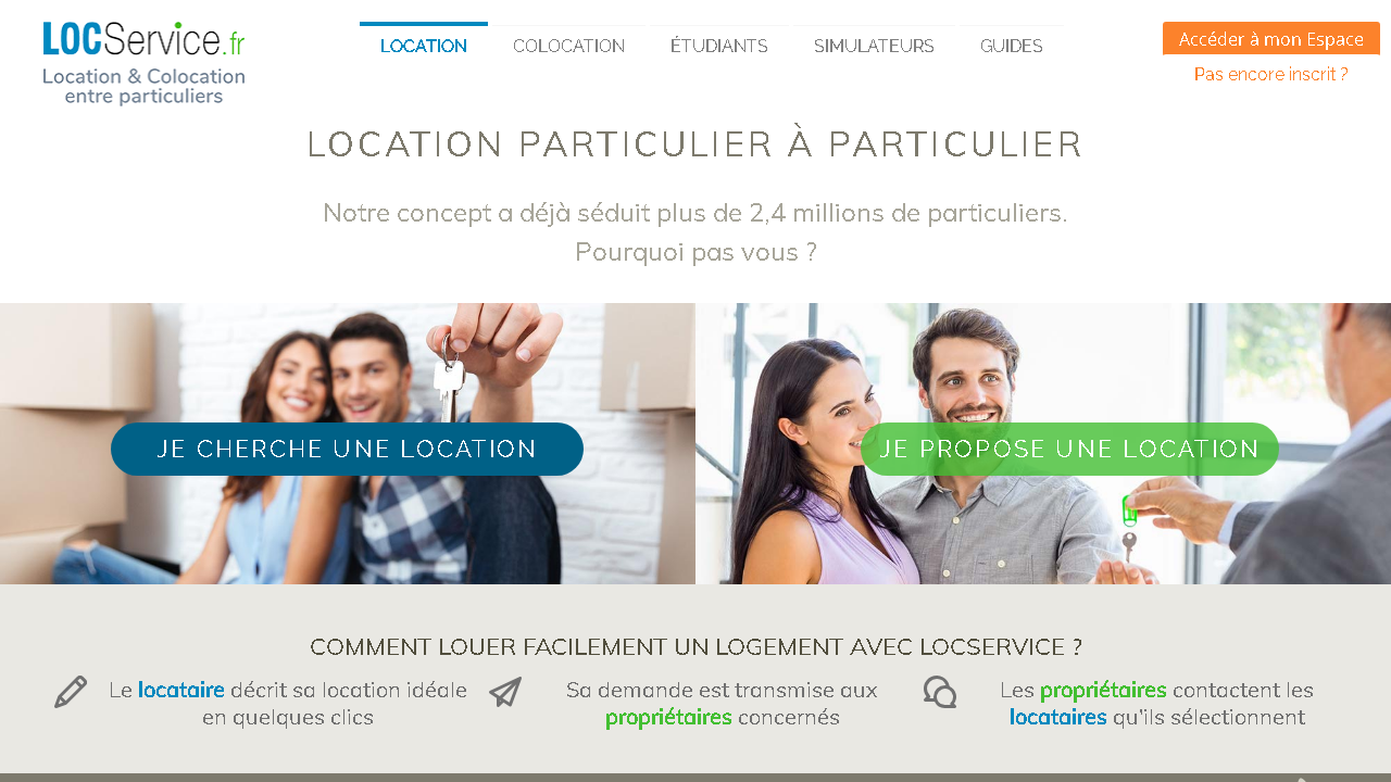Capture d'écran de http://www.locservice.fr/ 